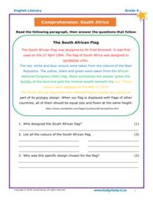 cover image of Grade 4 Comprehension: South Africa